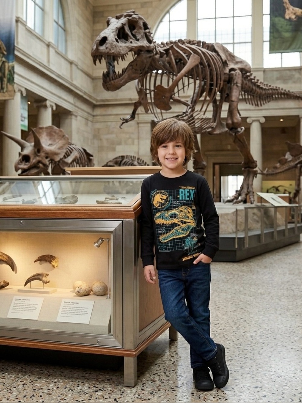 Boys' T-Rex Long Sleeve T-Shirt